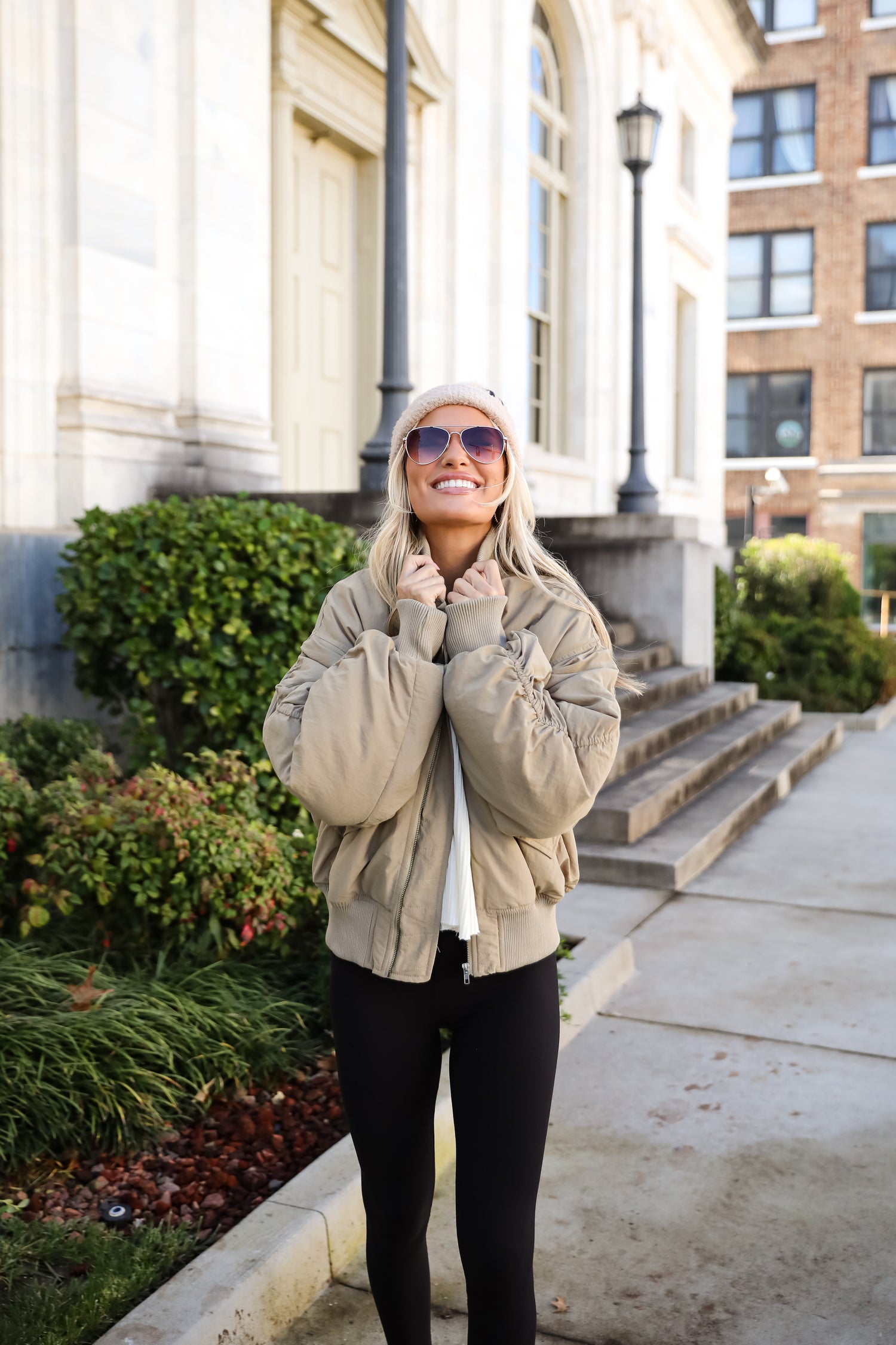 Coziest Forecast Light Olive Bomber Jacket