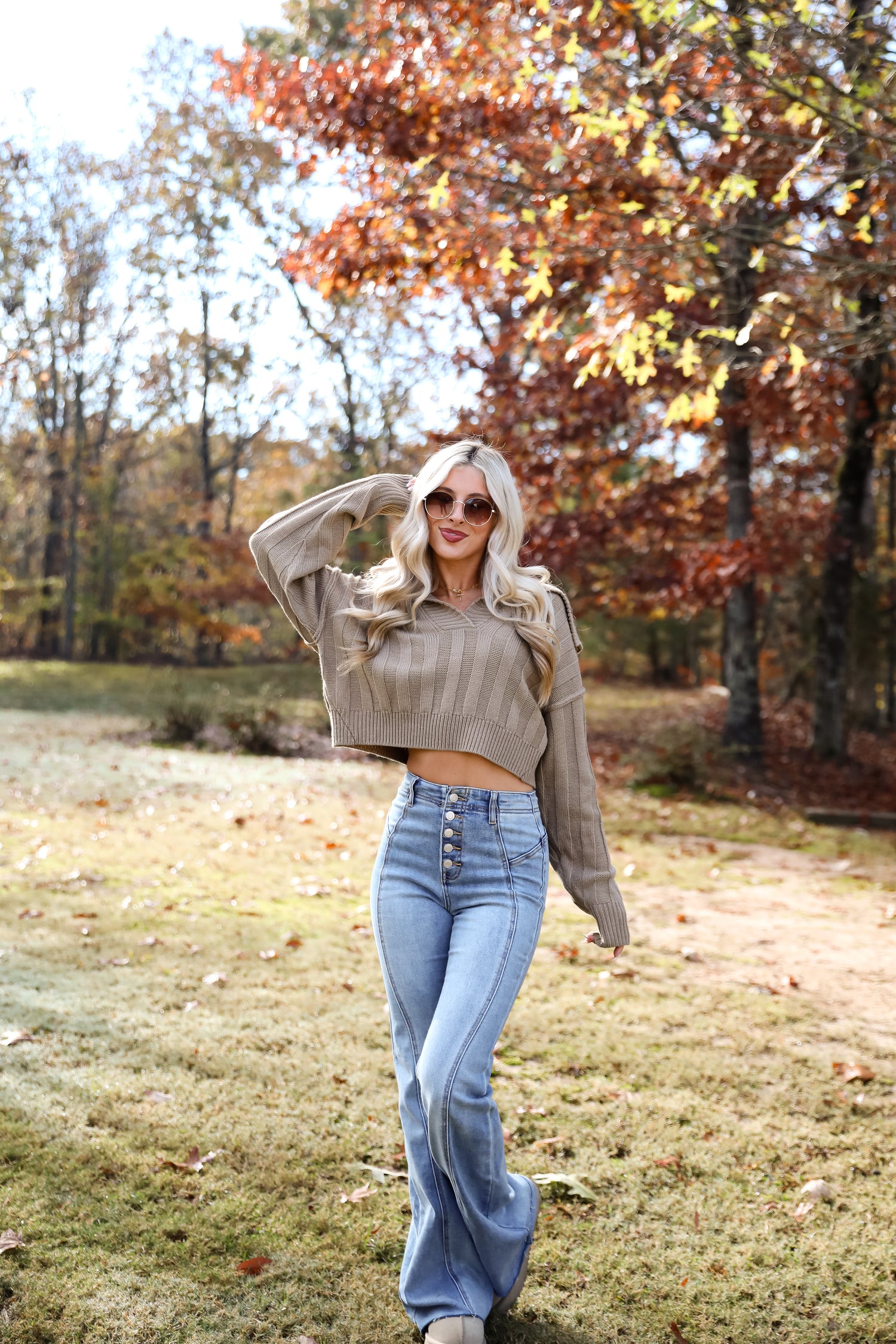 Perfectly Effortless Olive Collared Sweater