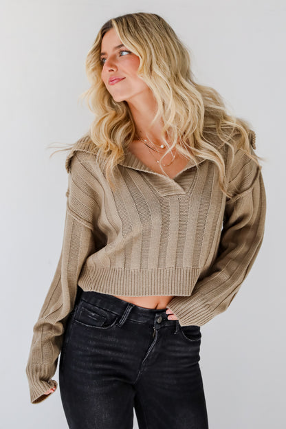 Perfectly Effortless Olive Collared Sweater