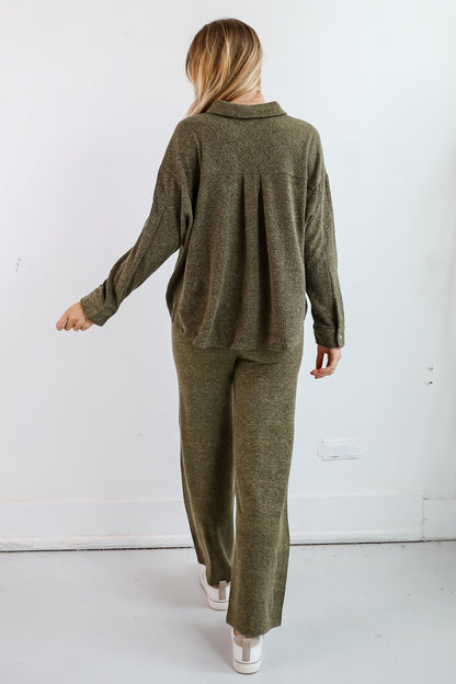 Coveted Coziness Olive Knit Pants