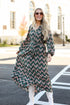 boho print Hunter Green Maxi Dress