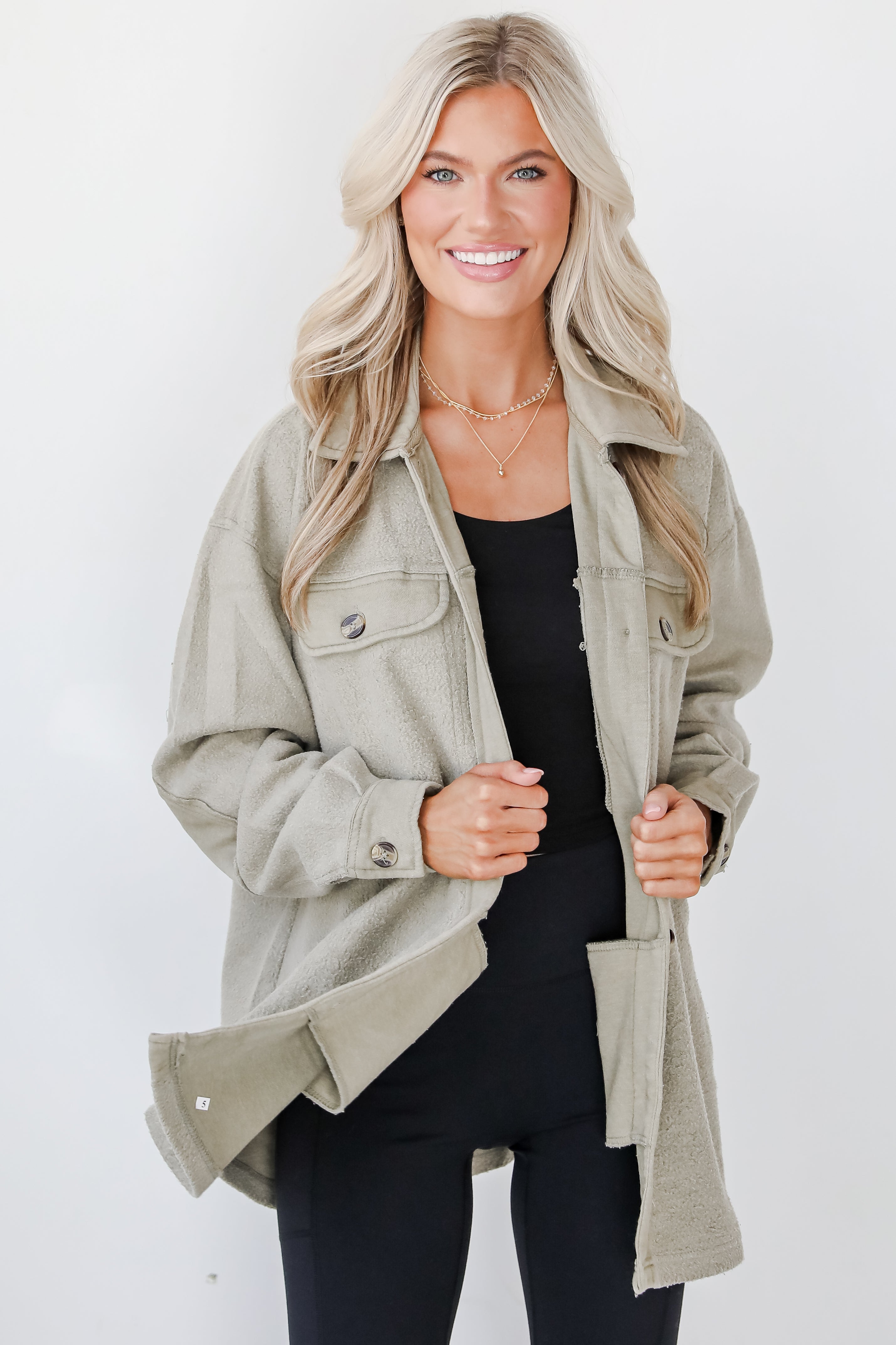 Deluxe Comfort Olive Oversized Shacket