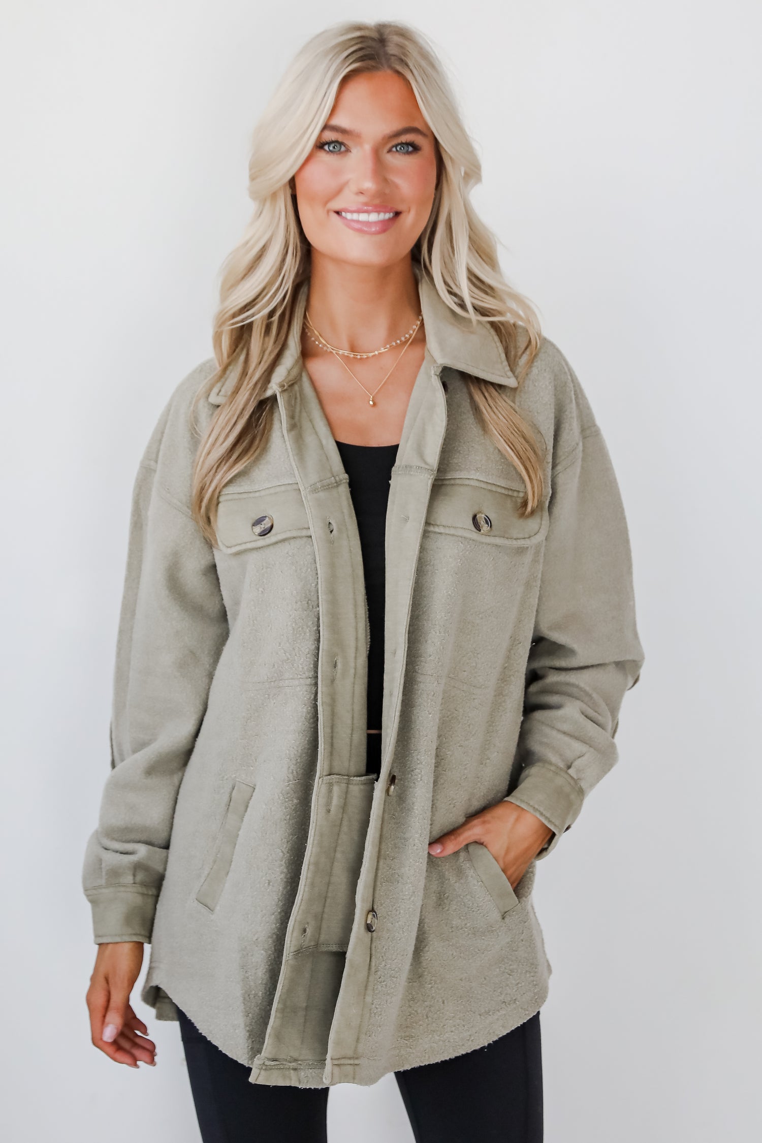 Deluxe Comfort Olive Oversized Shacket