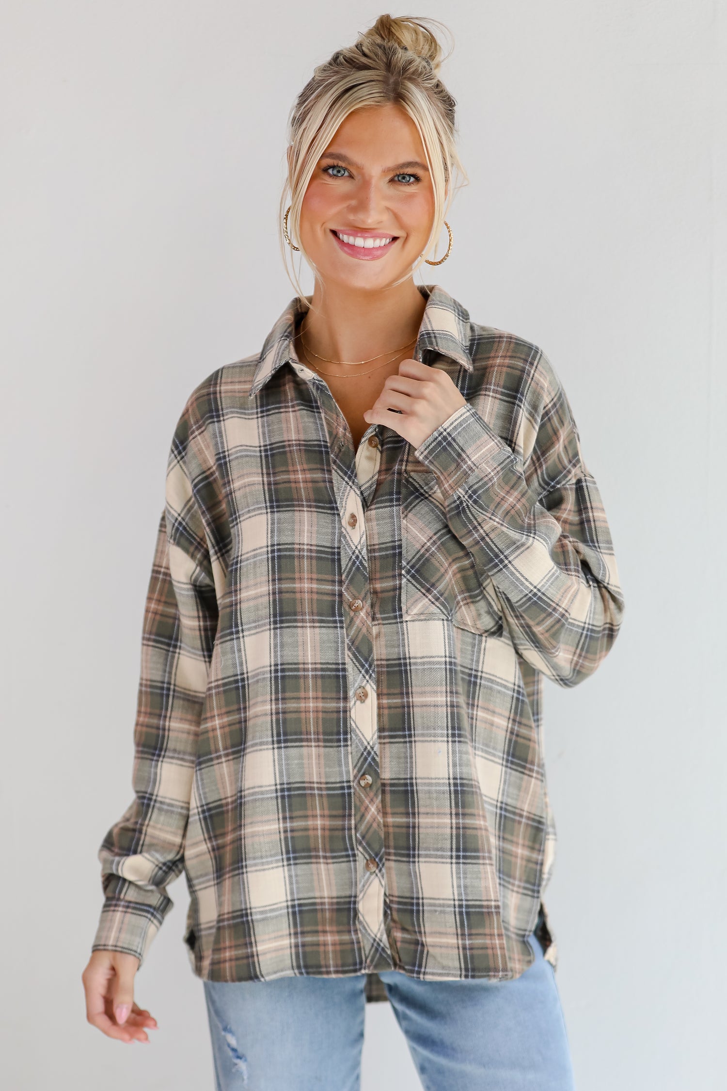 Classic Attitude Olive Plaid Flannel