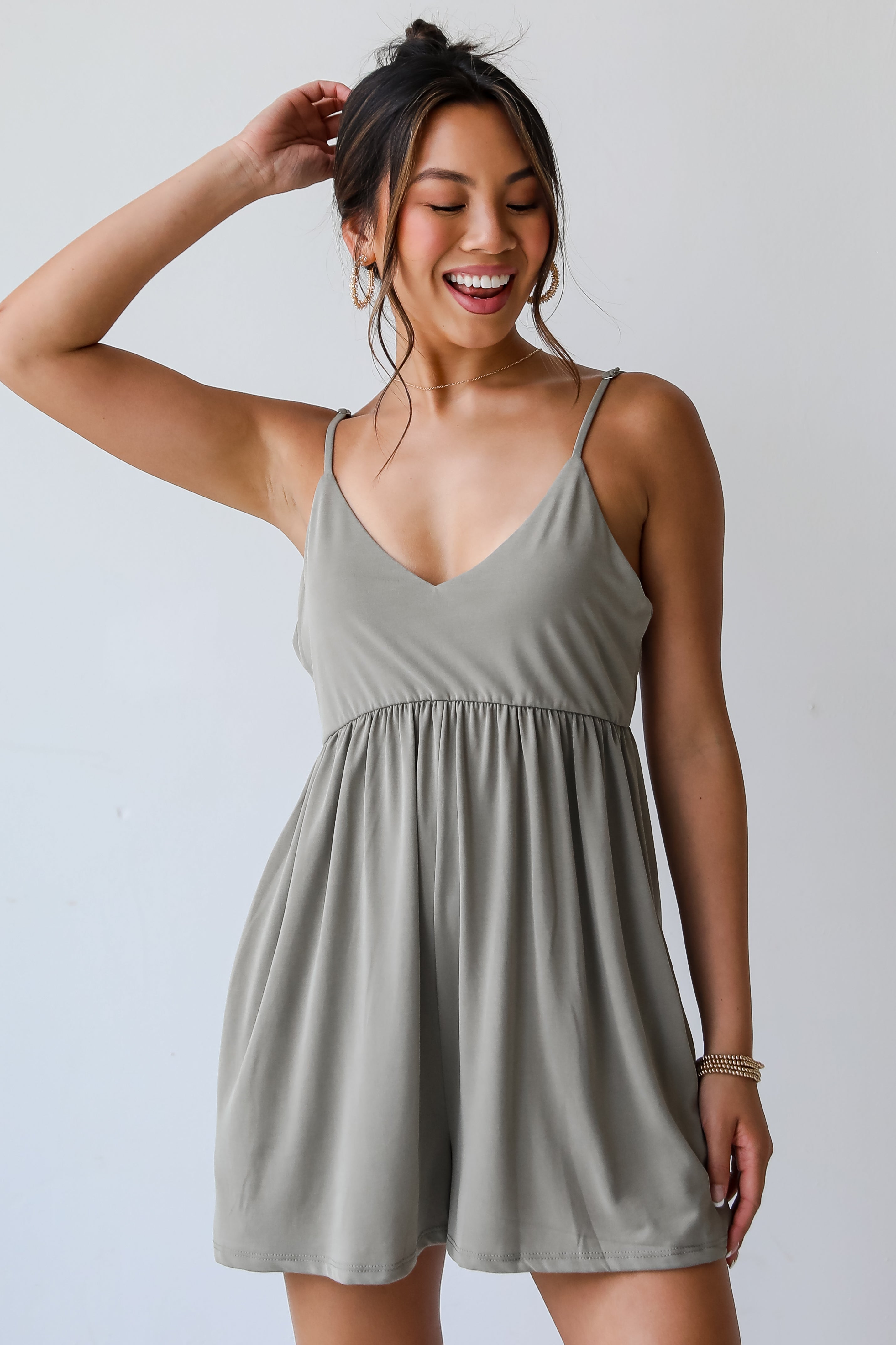 Days Like Today Light Olive Romper