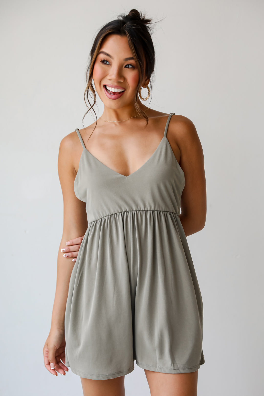 Days Like Today Light Olive Romper