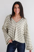 Iconic Composure Light Olive Striped Top