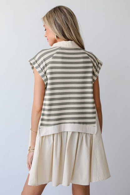 Modern Excellence Olive Striped Tunic