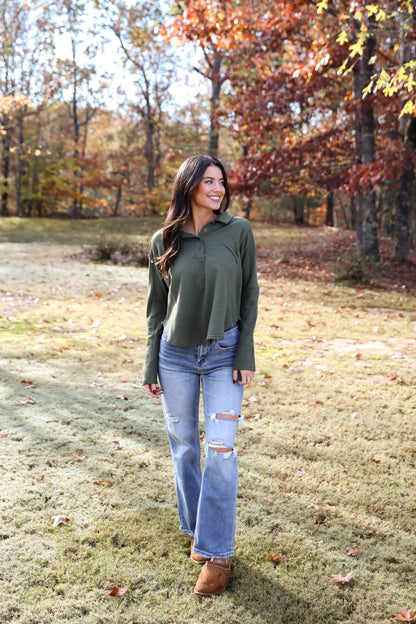 Ella Olive Collared Top