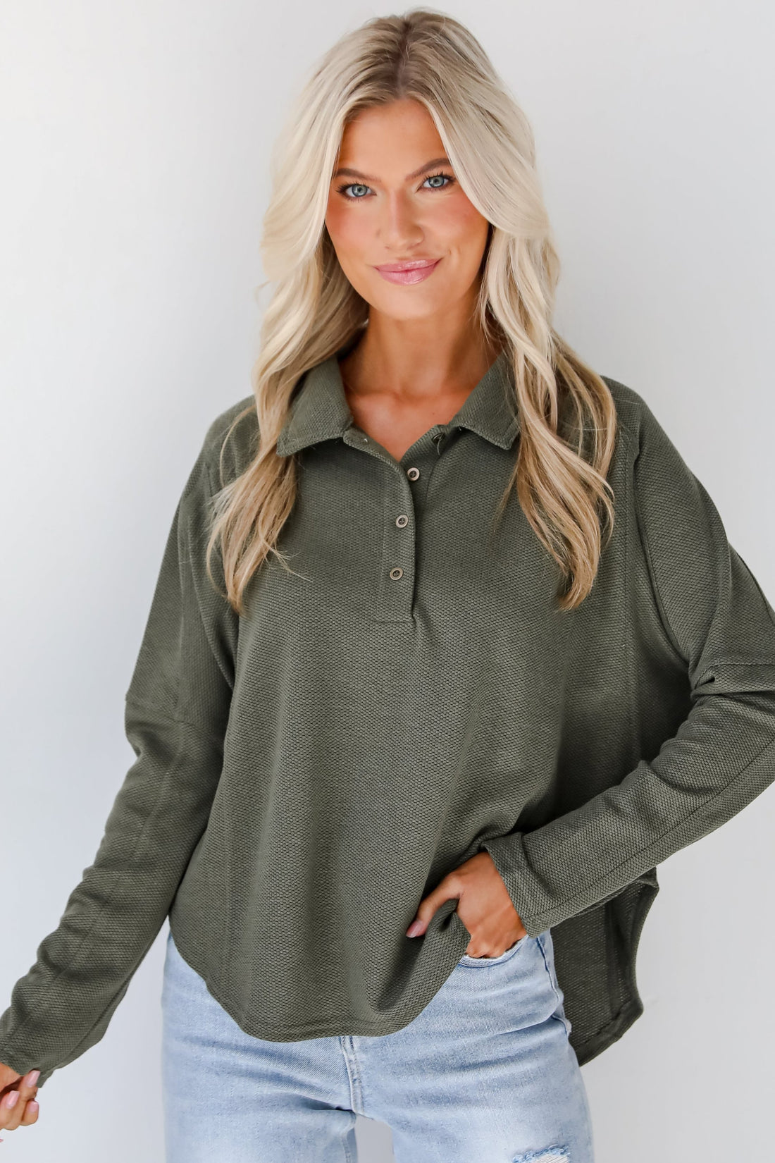 Ella Olive Collared Top