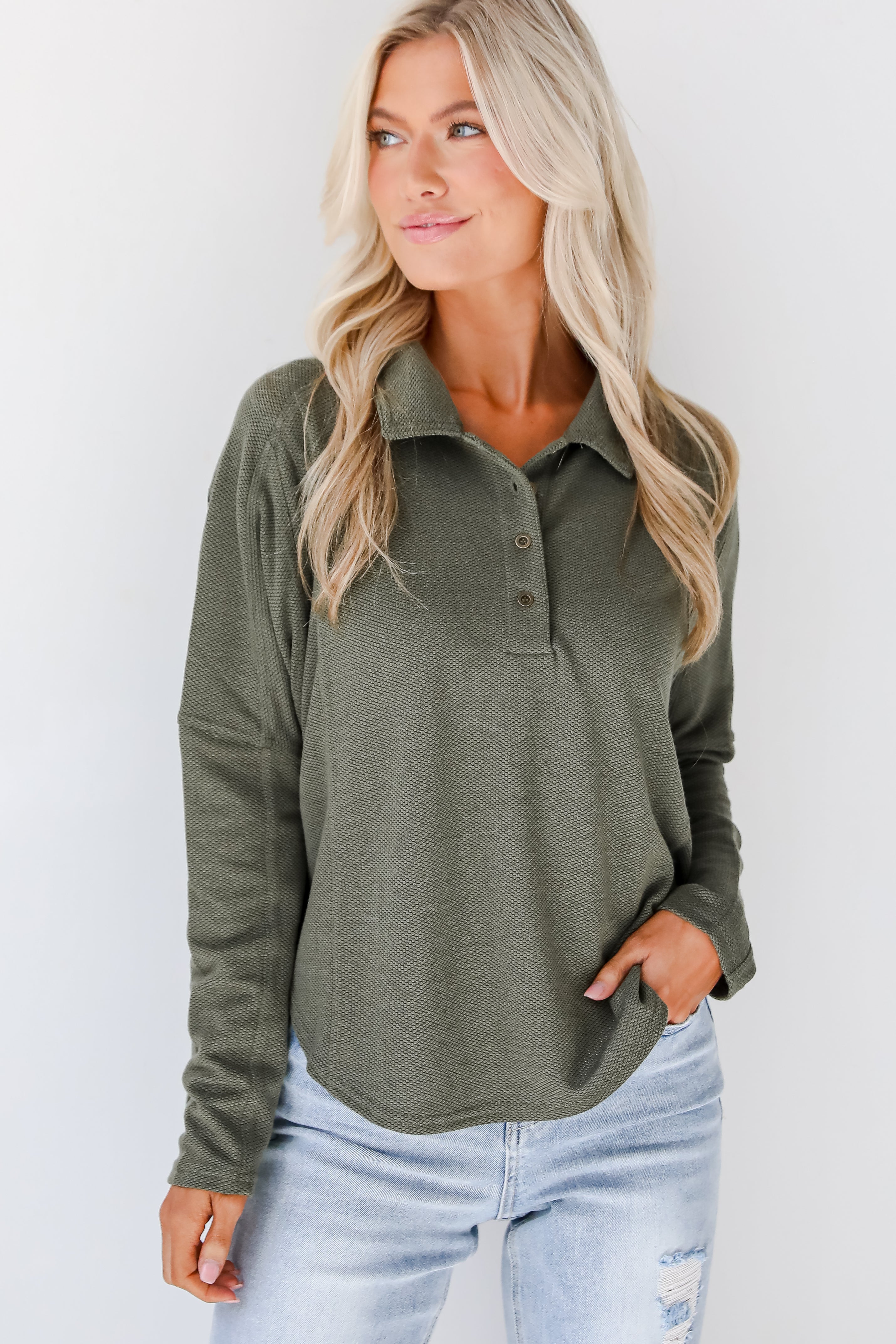 Ella Olive Collared Top