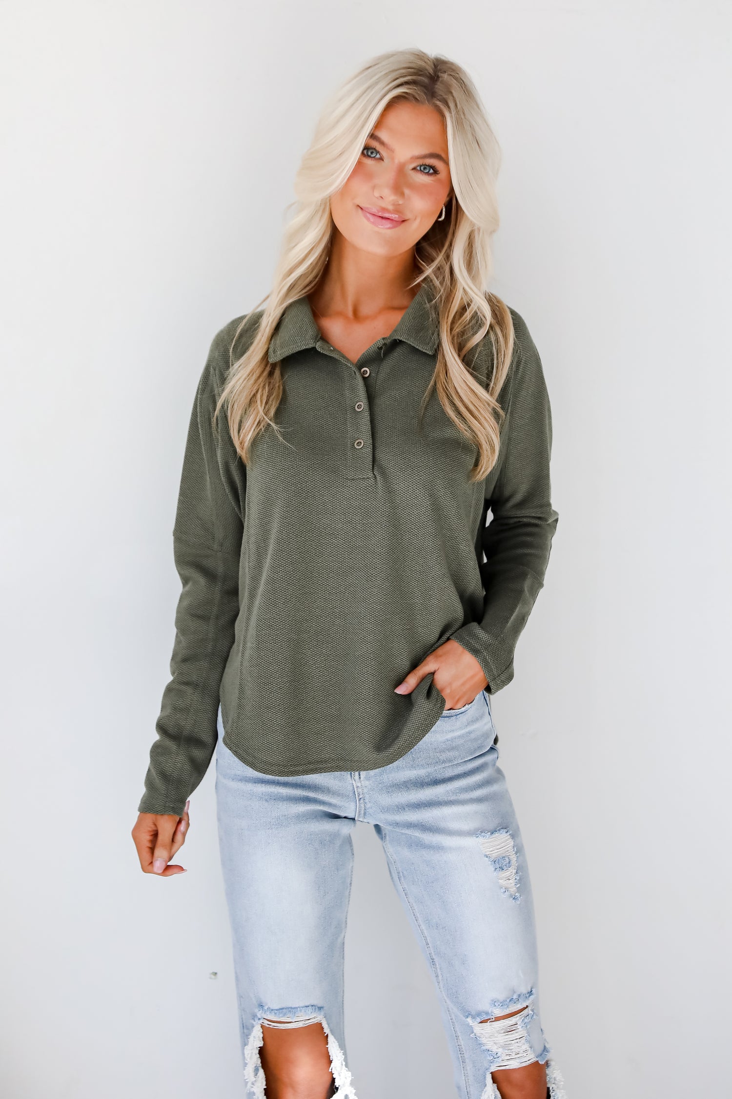 Ella Olive Collared Top