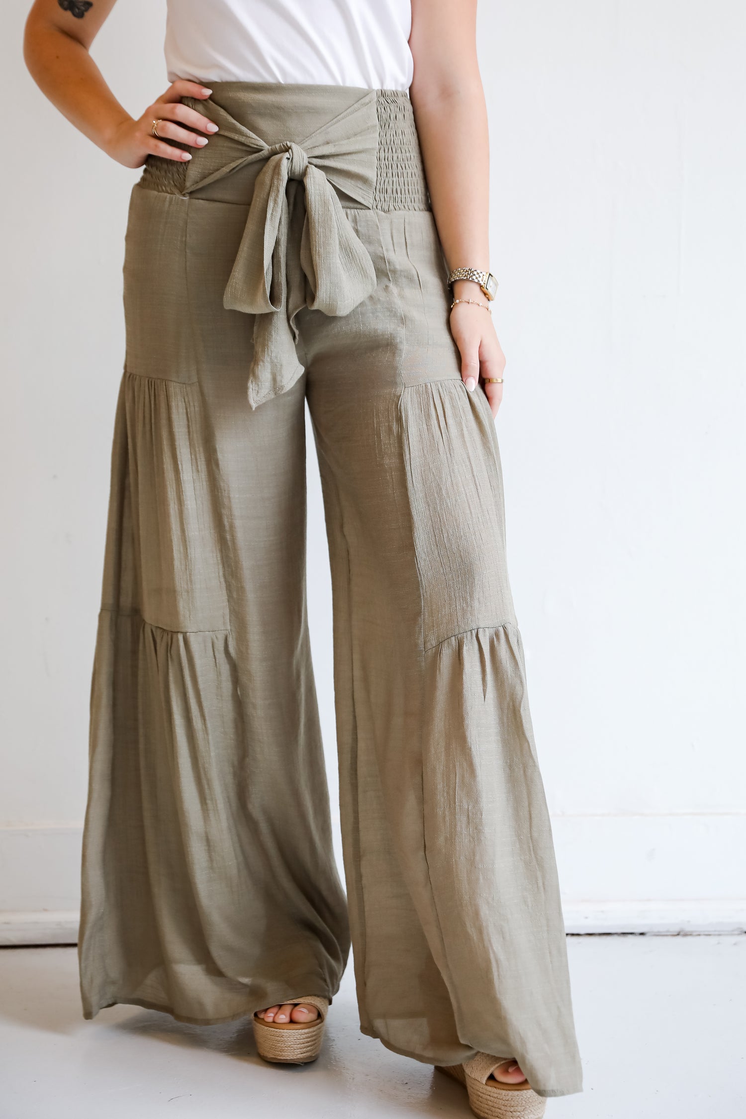 olive Wide Leg Pants