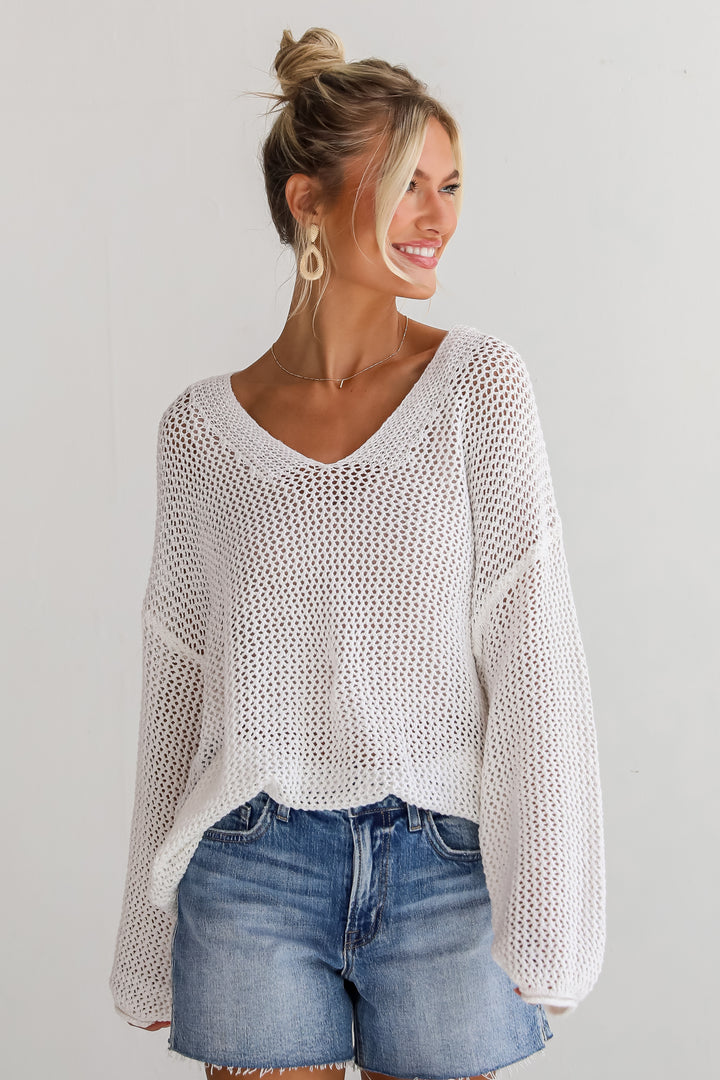 Relaxed Attitude Open Knit Sweater