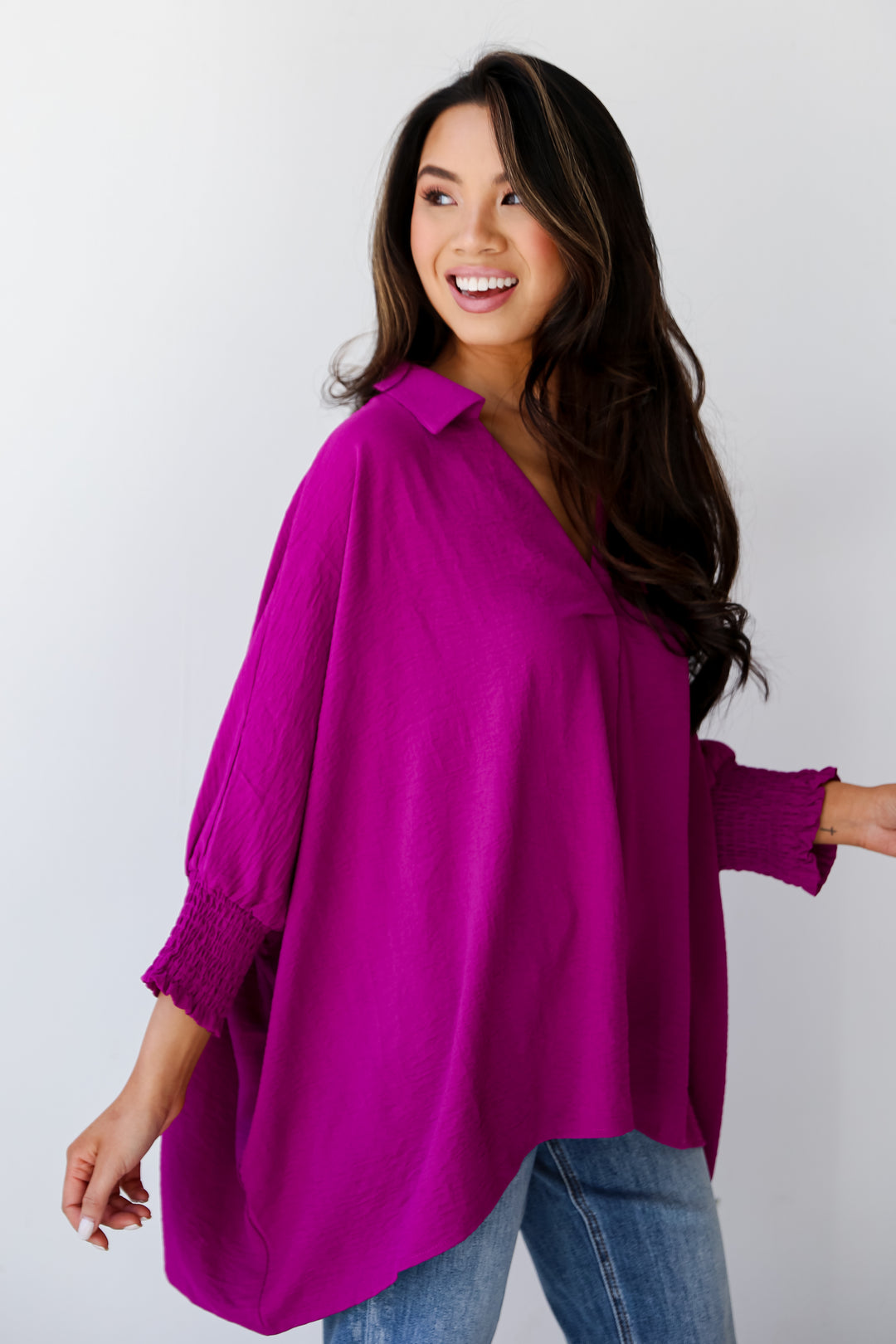 magenta Oversized Blouse for women