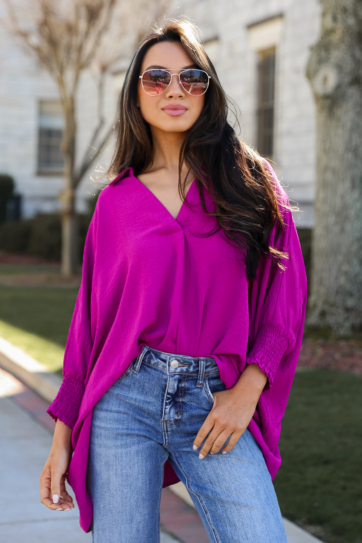 magenta Oversized Blouse