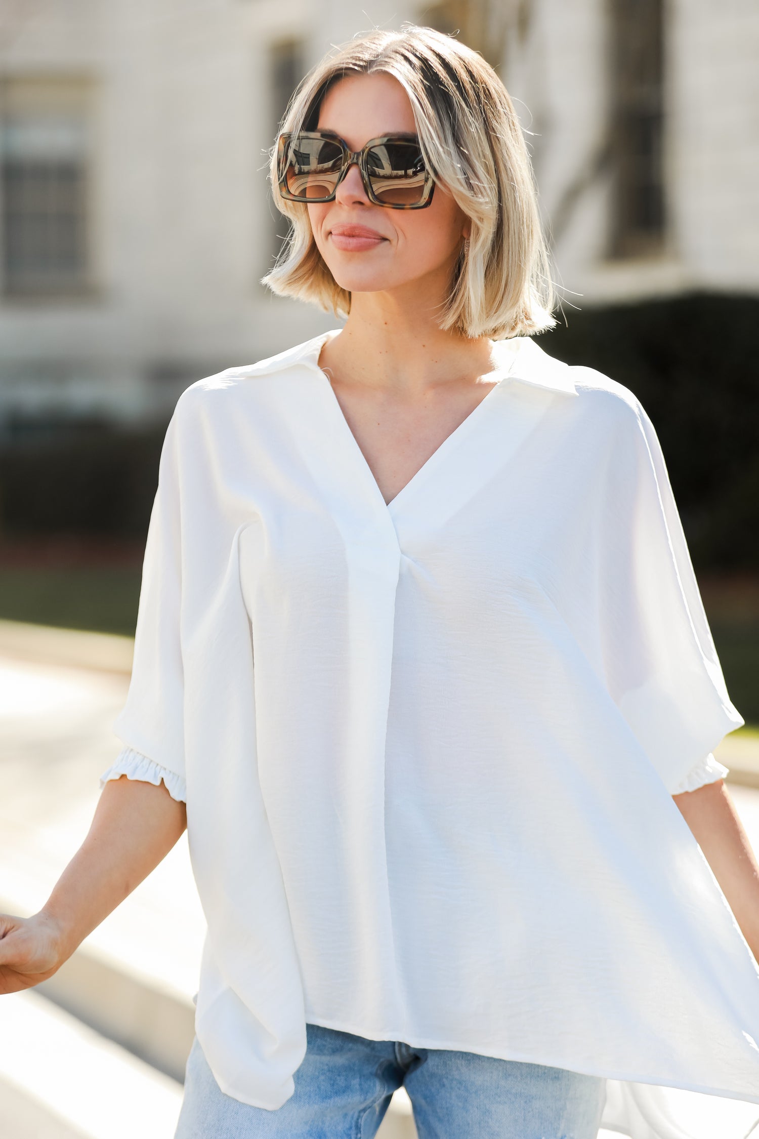 white Oversized Blouse