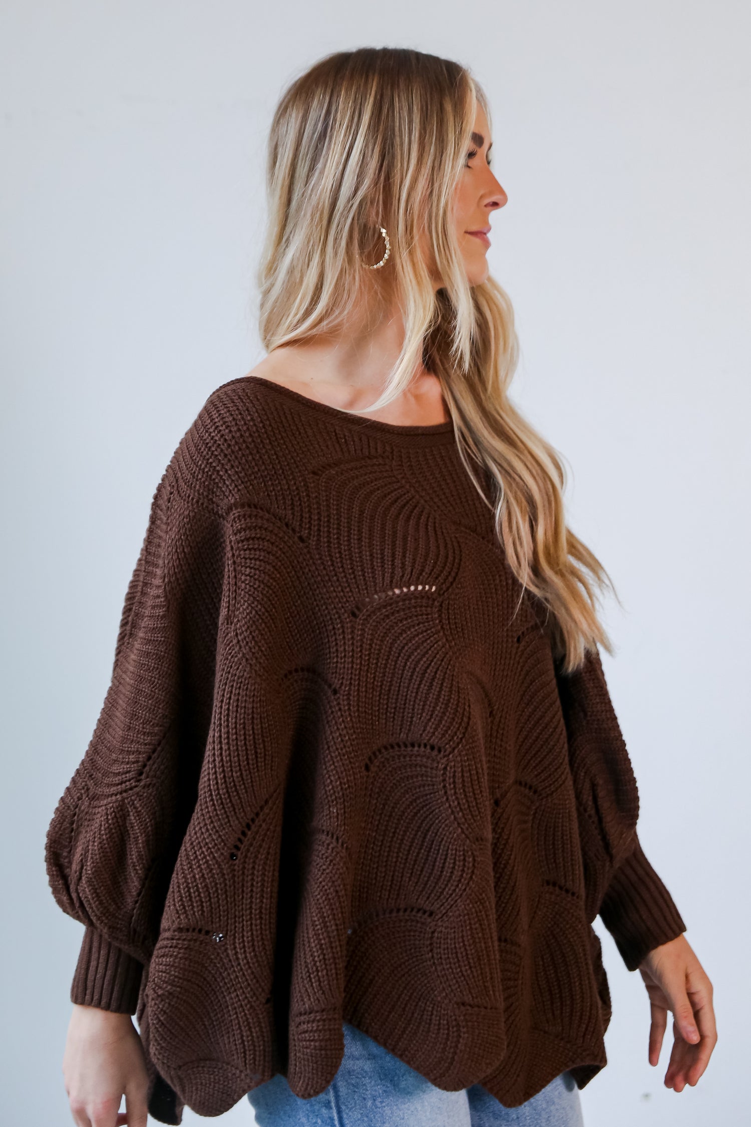 brown Oversized Sweater side view