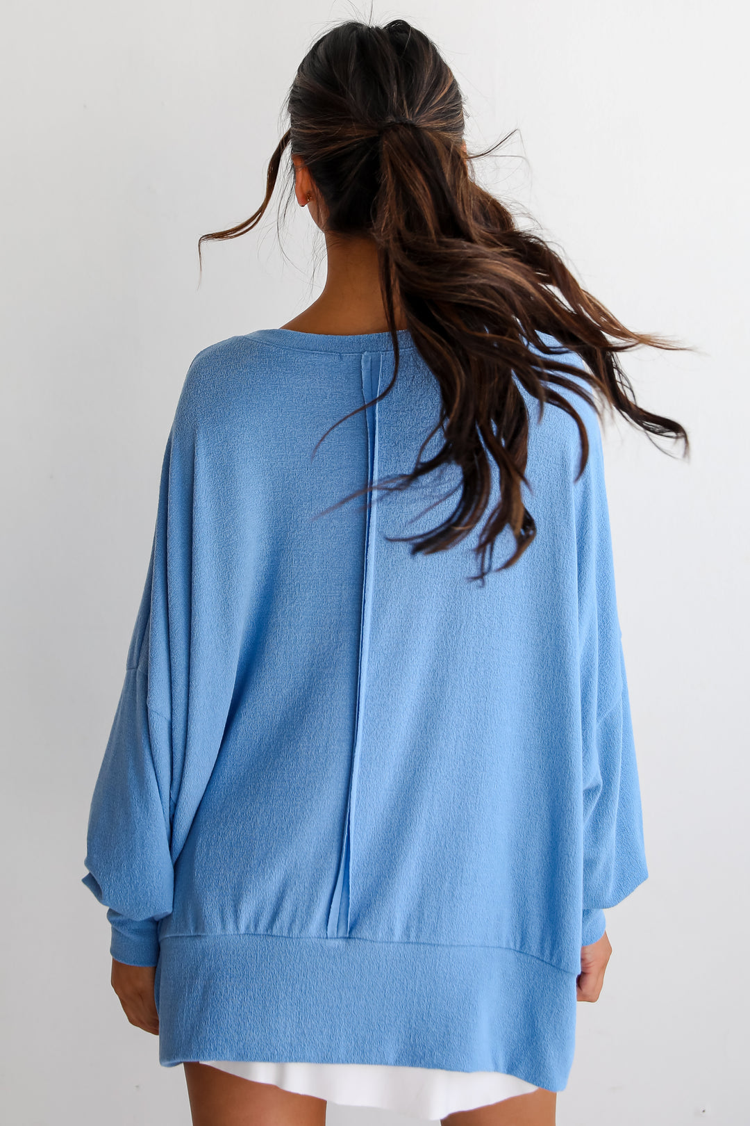 blue oversized top