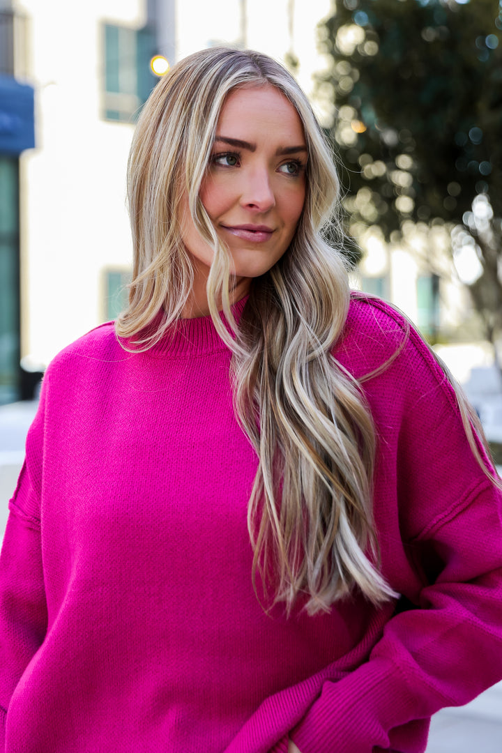 pink Oversized Sweater