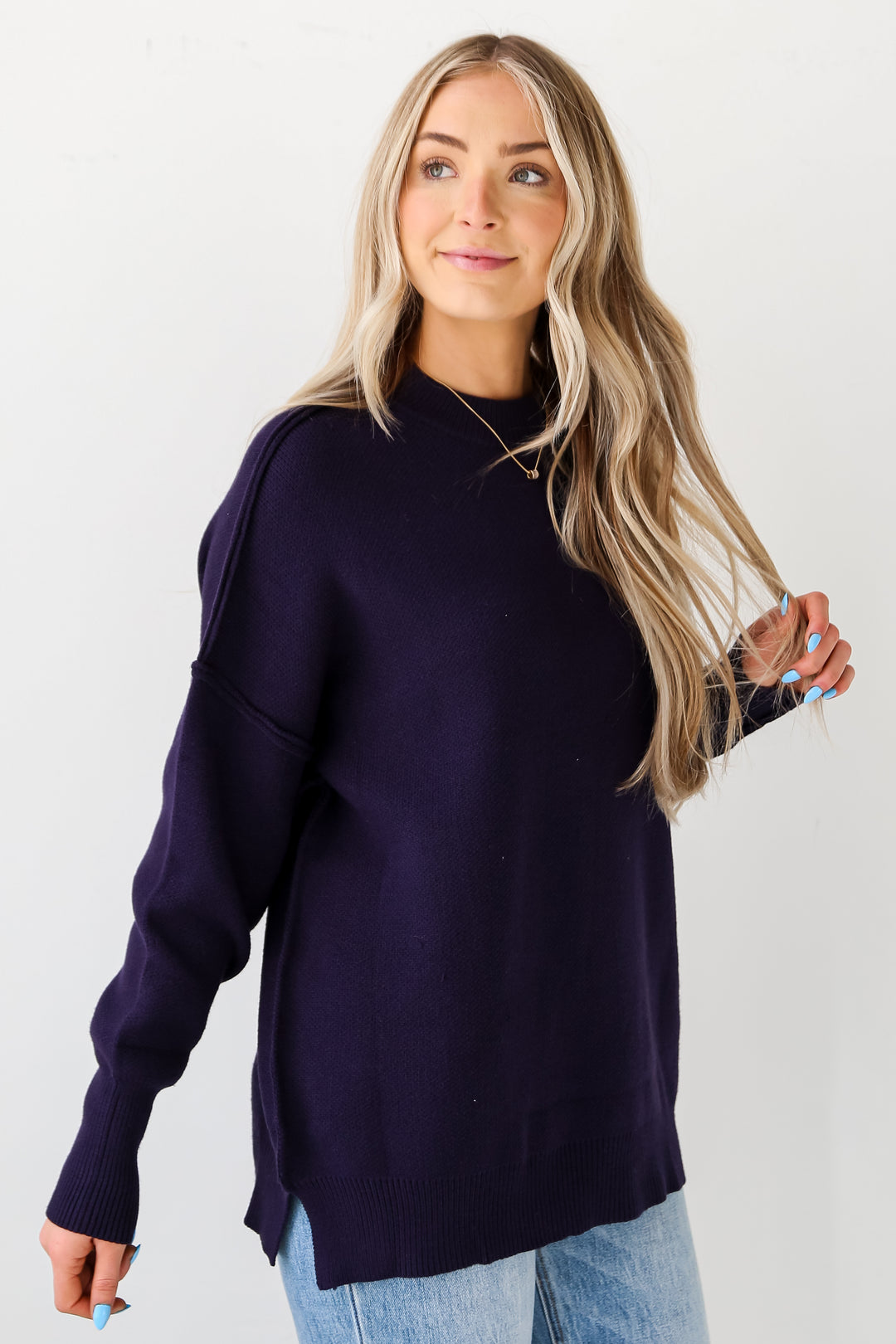 navy Oversized Sweater