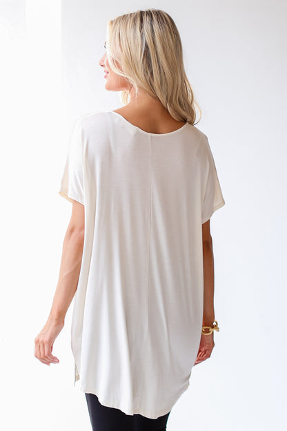 cream Everyday Oversized Tee back view