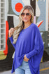 blue Lightweight Knit Oversized Top