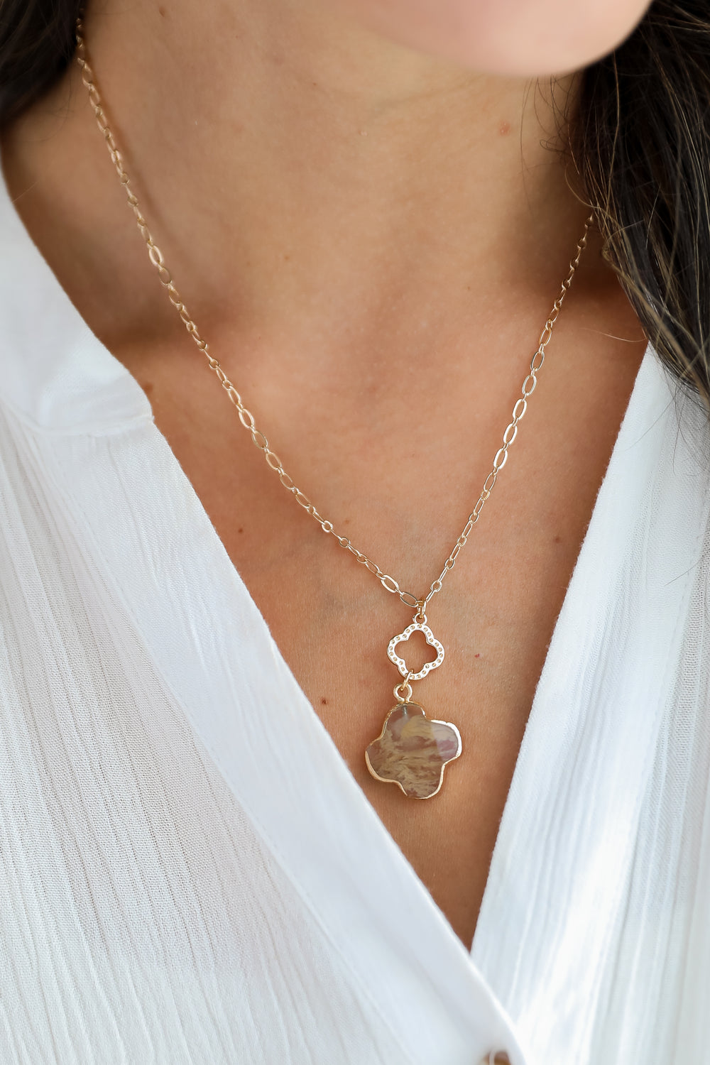 Sarah Gemstone Charm Necklace