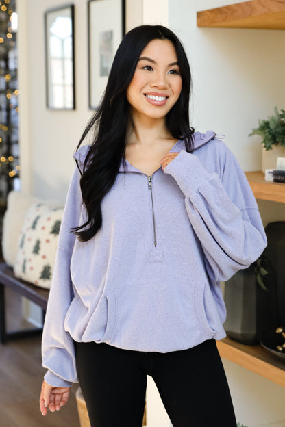 Laidback Days Periwinkle Soft Knit Hooded Pullover