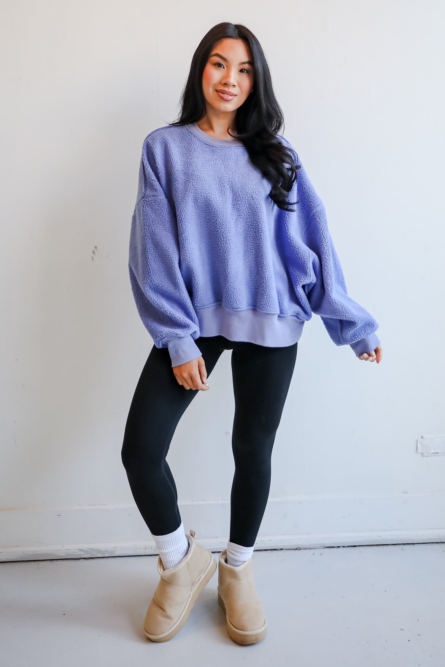 Cutest Consideration Periwinkle Sherpa Pullover