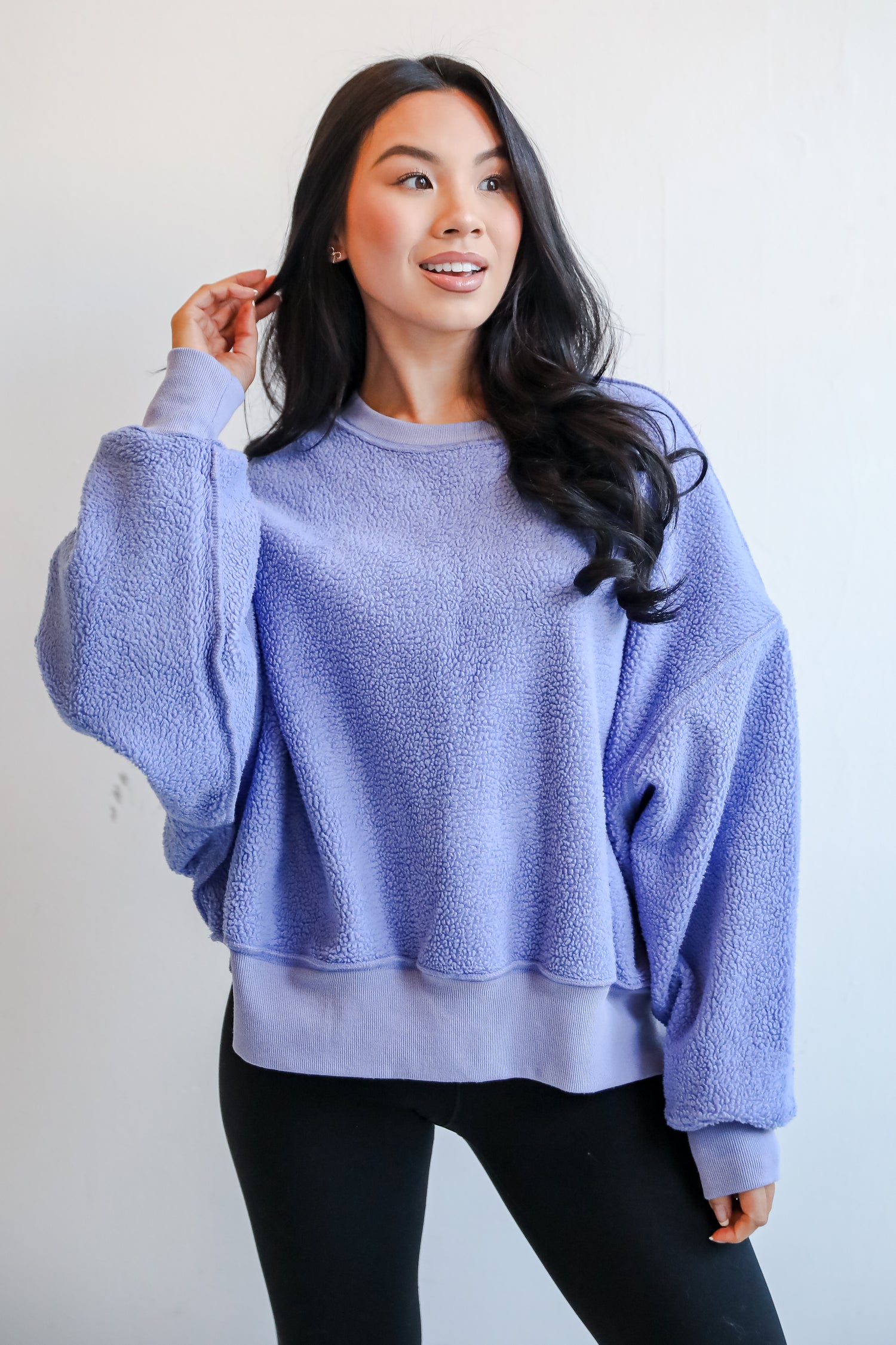 Cutest Consideration Periwinkle Sherpa Pullover