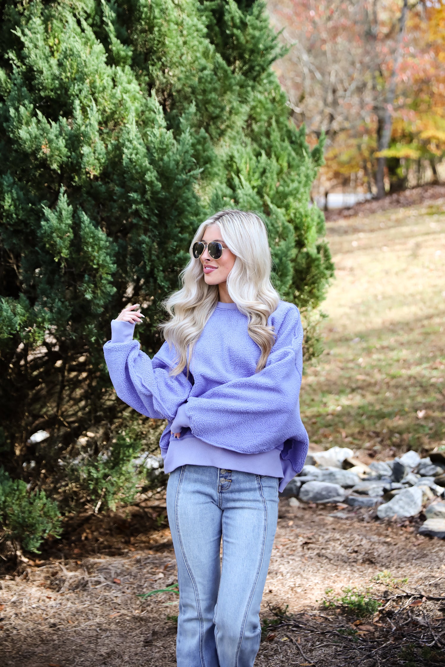 Cutest Consideration Periwinkle Sherpa Pullover