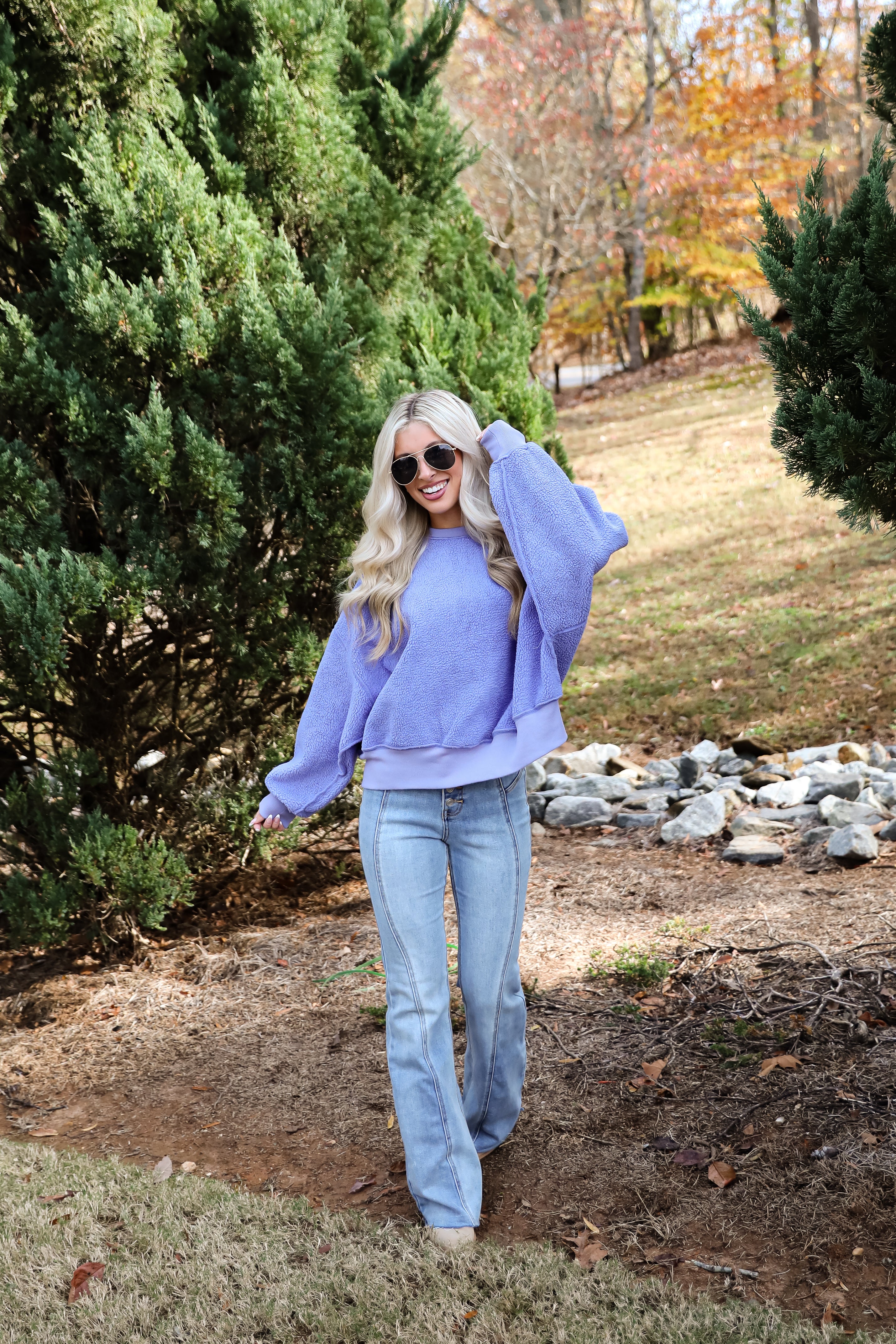 Cutest Consideration Periwinkle Sherpa Pullover