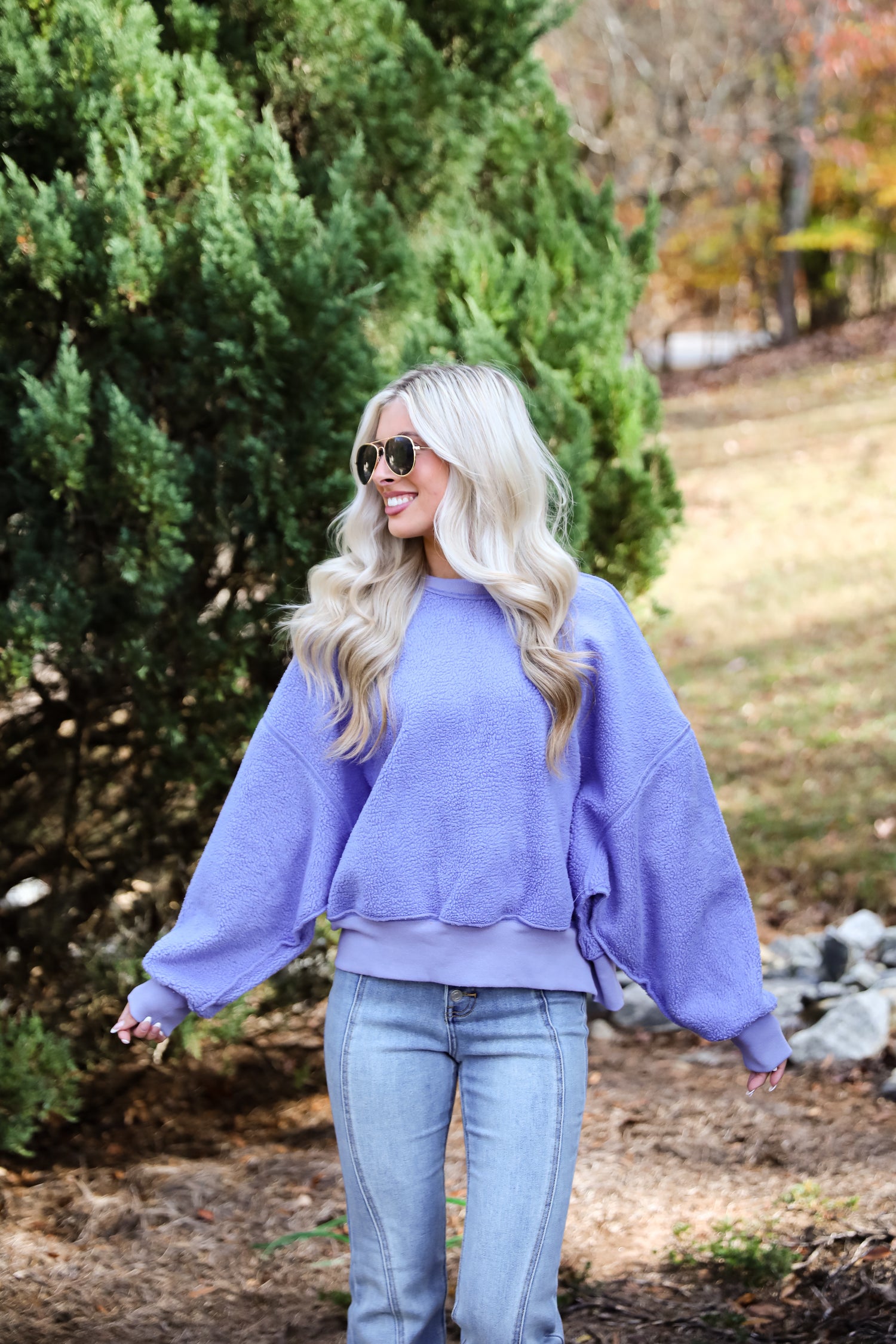 Cutest Consideration Periwinkle Sherpa Pullover