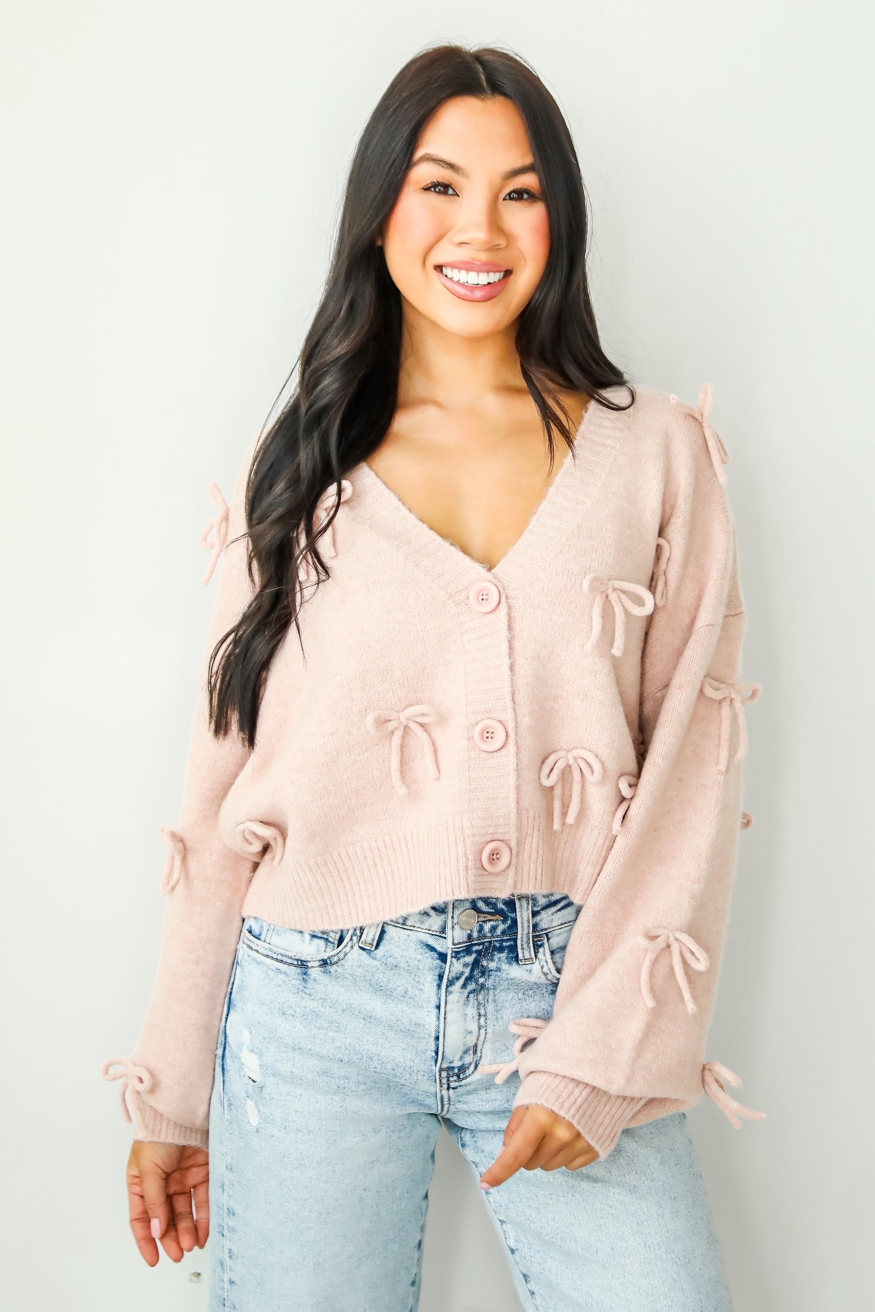 Darling Coziness Bow Sweater Cardigan