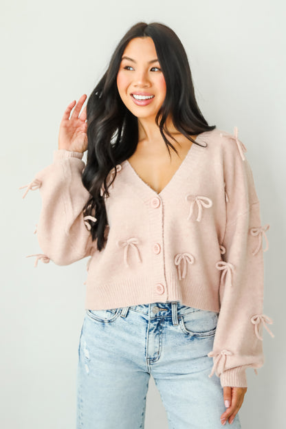 Darling Coziness Bow Sweater Cardigan