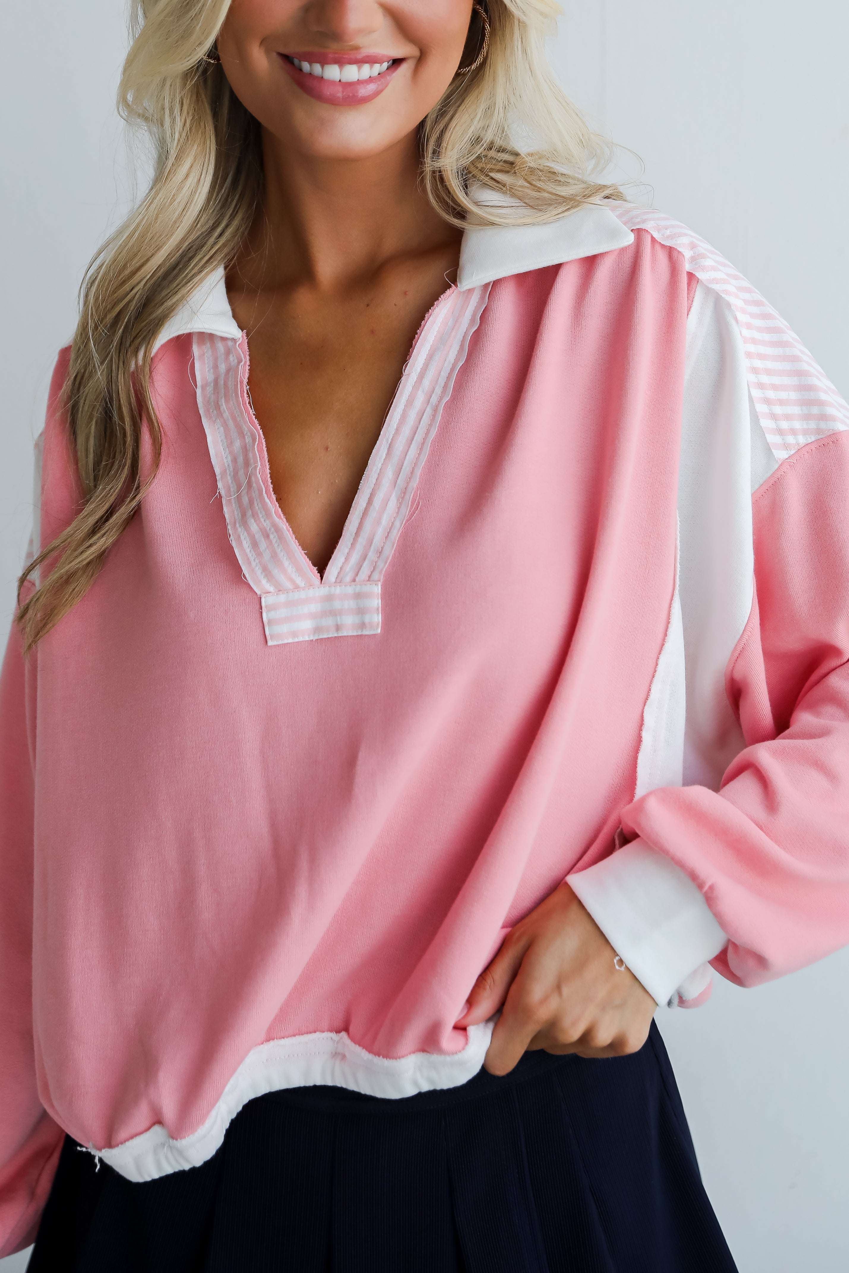 Charming Element Pink Collared Top