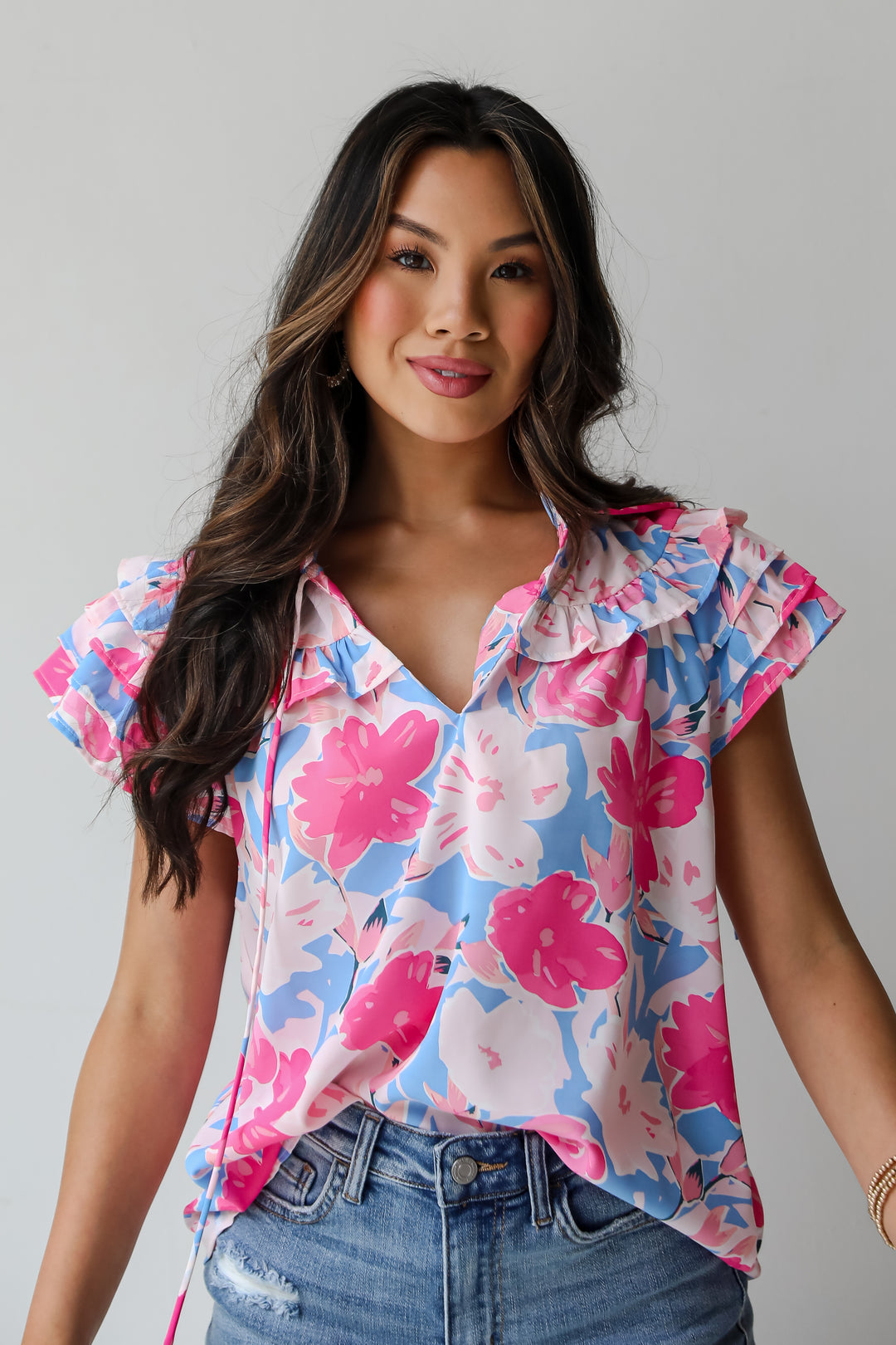 Exceedingly Adorable Pink Floral Blouse