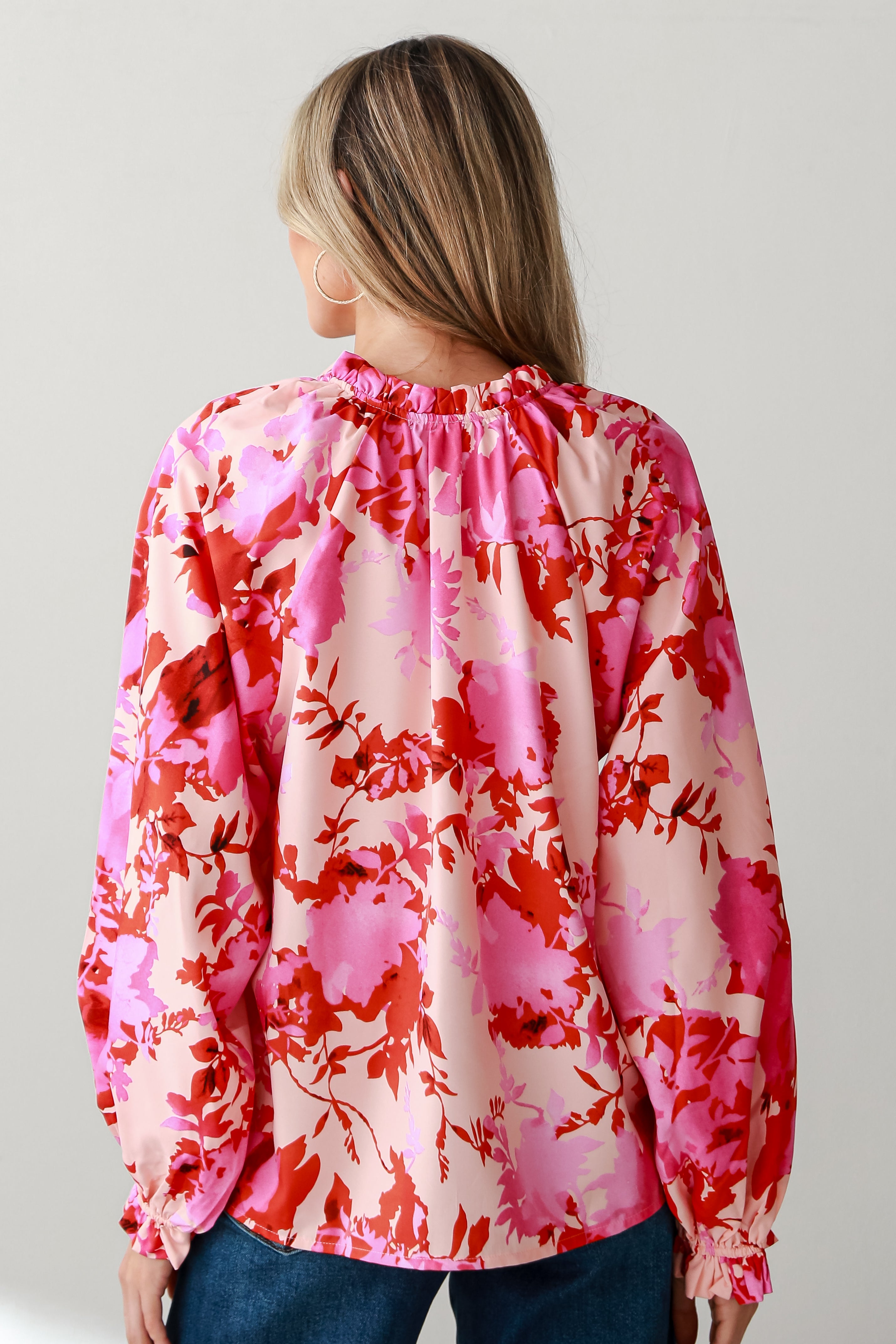 cute Pink Floral Blouse