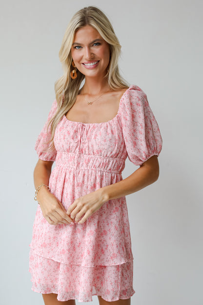 Curated Style Blush Floral Mini Dress