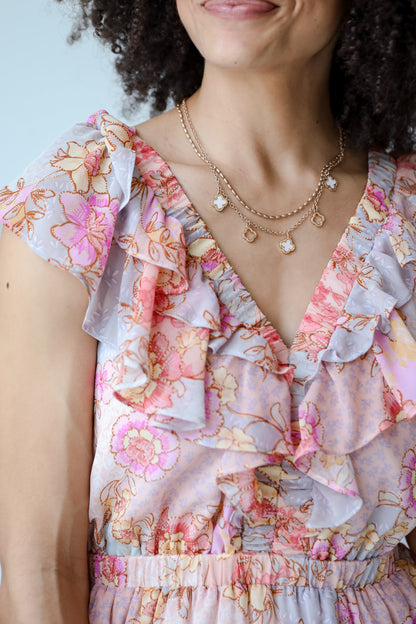 All About The Flowers Light Blue Mini Dress