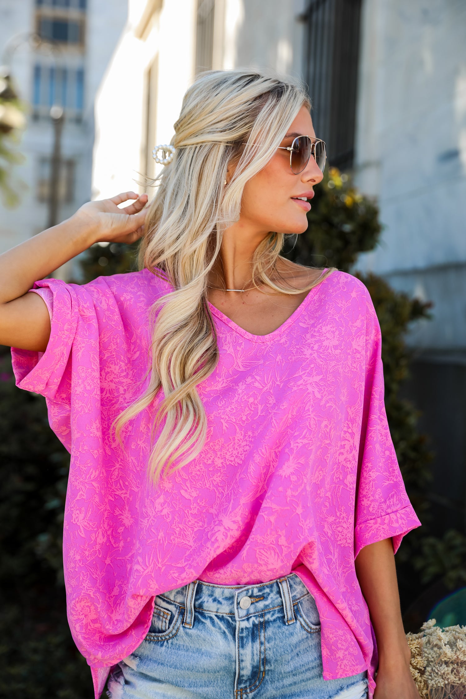 Pink Floral Blouse