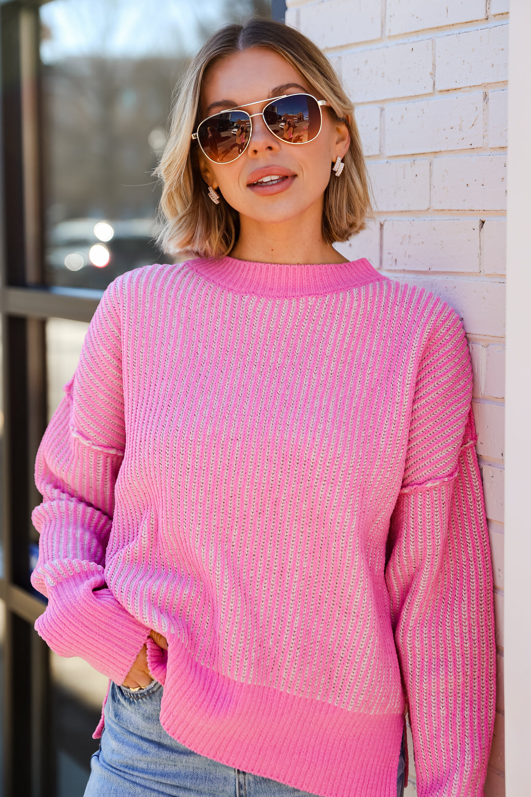 Pink Oversized Sweater