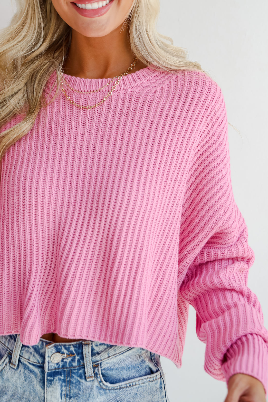 Demure Sweetheart Pink Sweater