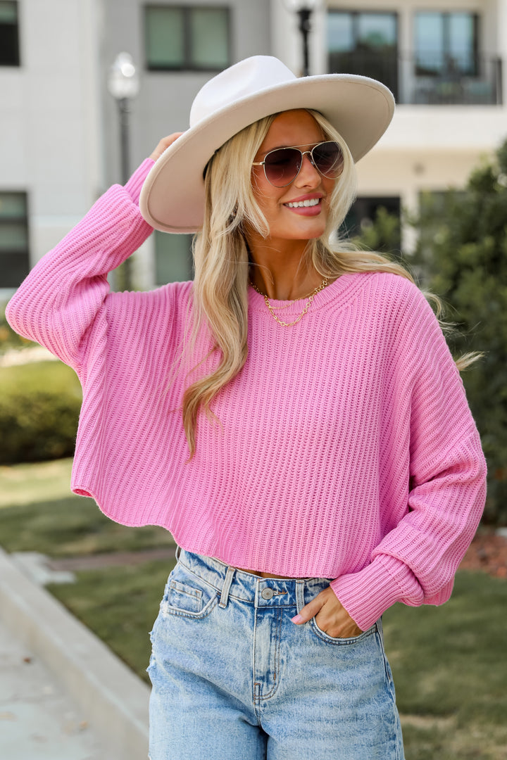 Demure Sweetheart Pink Sweater