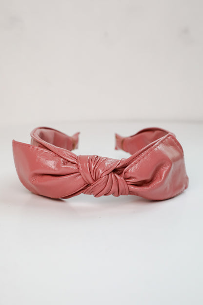 Poised Finish Leather Bow Headband