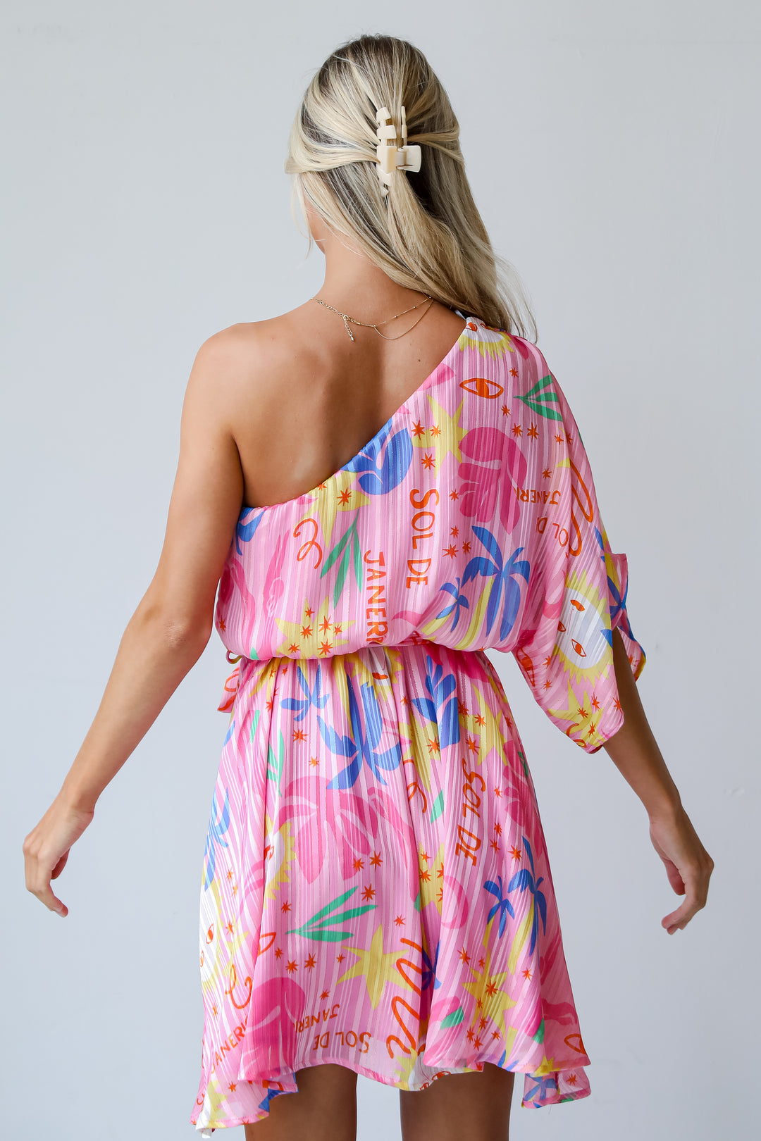 Sol De Janeiro Pink One-Shoulder Mini Dress