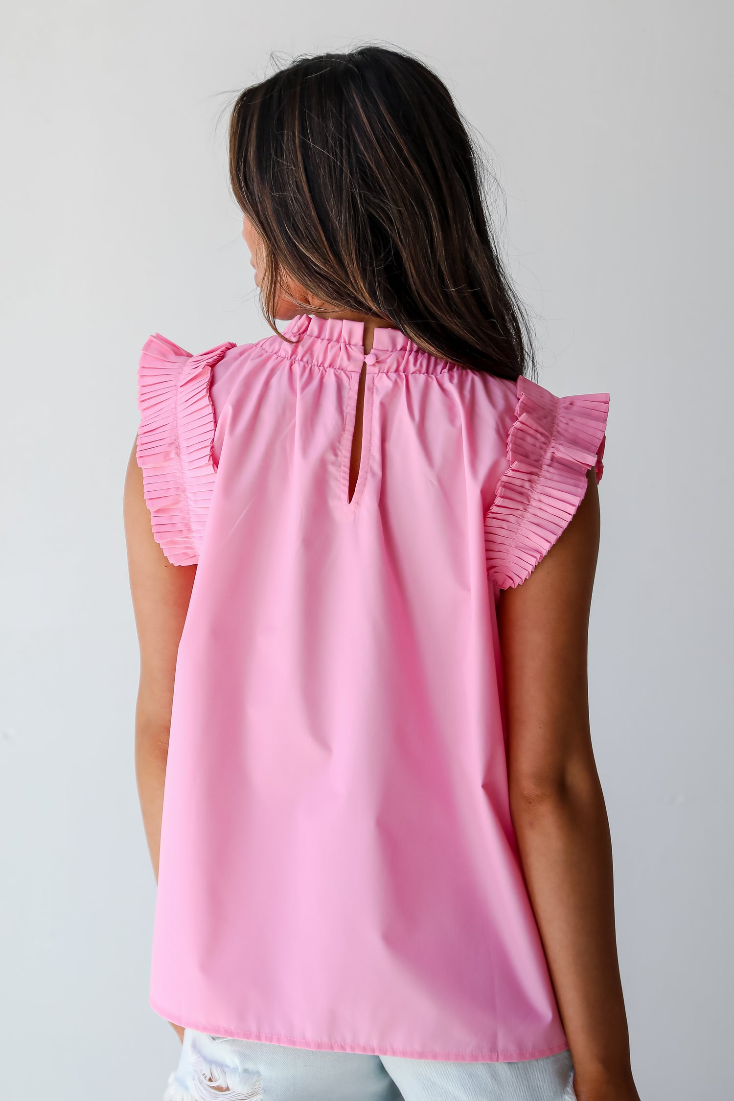 Pink Ruffle Blouse