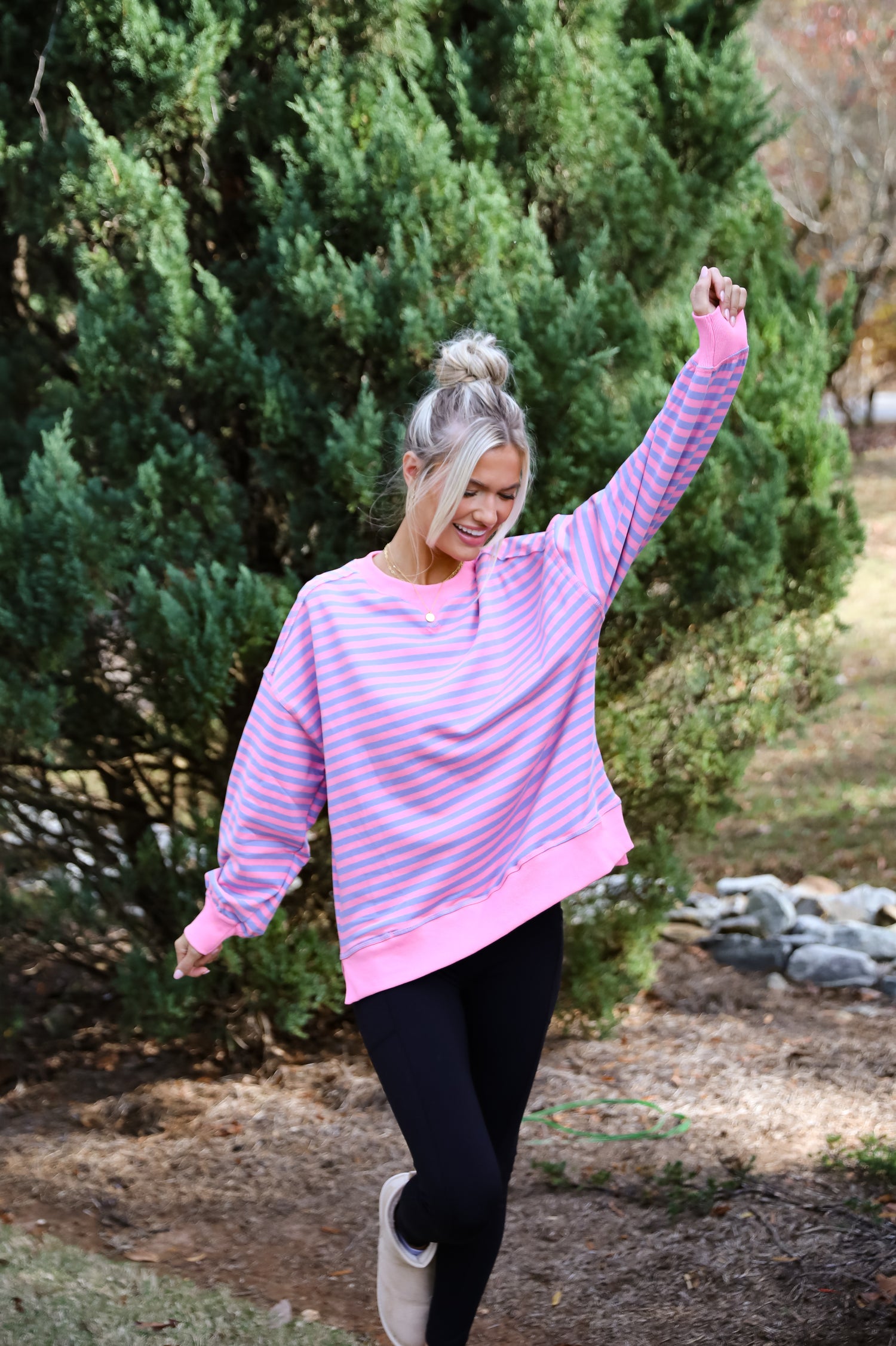 Ideal Crush Pink Striped Pullover