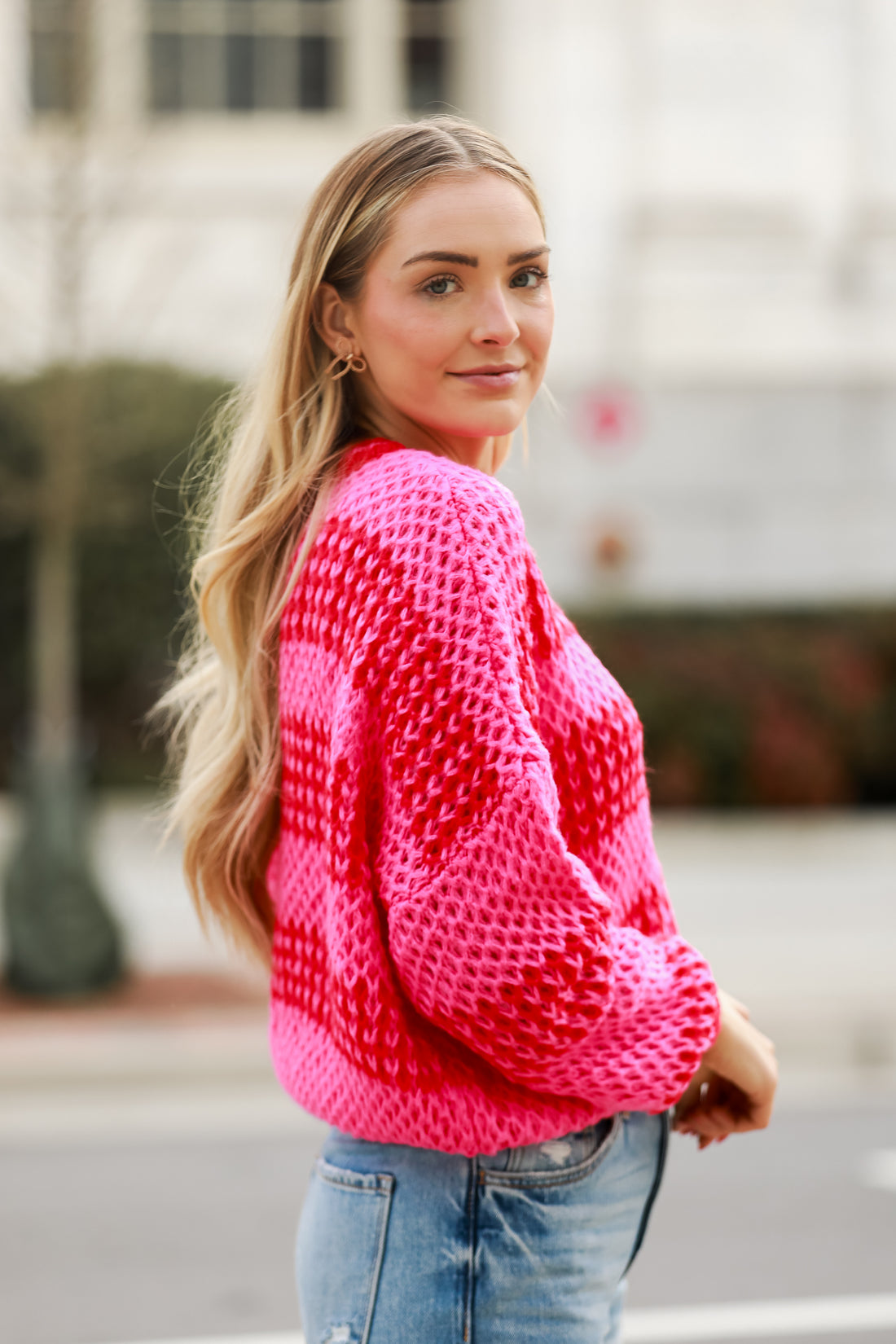 pink sweaters